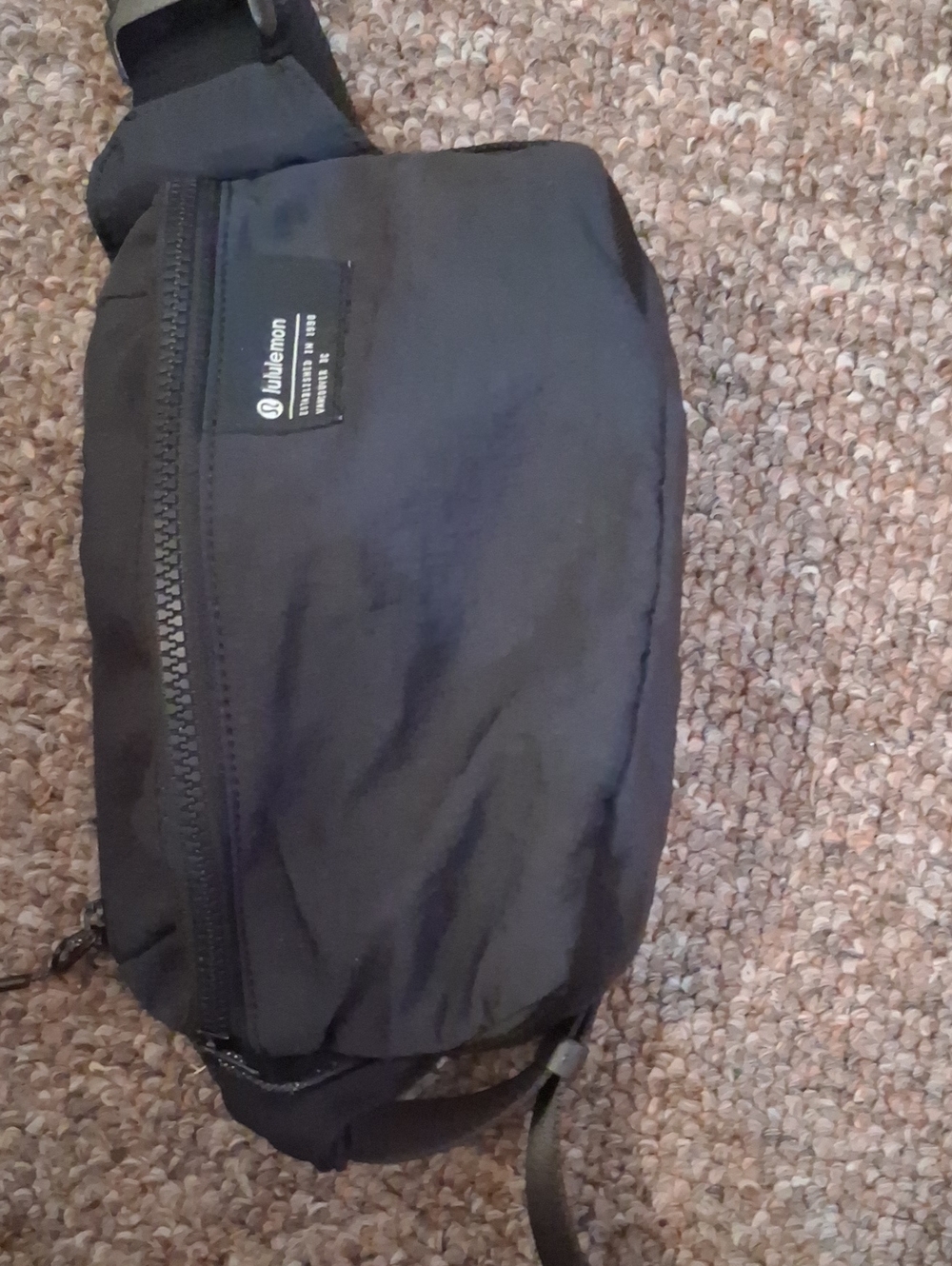 lululemon athletica Black Belt Bag With Two Zip Pockets .